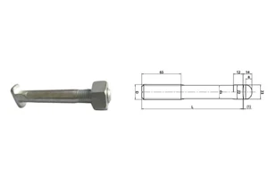 Rail bolt NF F50-008 Rail bolt NF F50-008